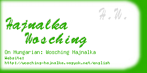 hajnalka wosching business card